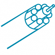 graphic icon of end of fiber optic cord