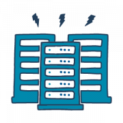 Graphic drawing of computer racks