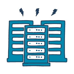 Graphic drawing of computer racks