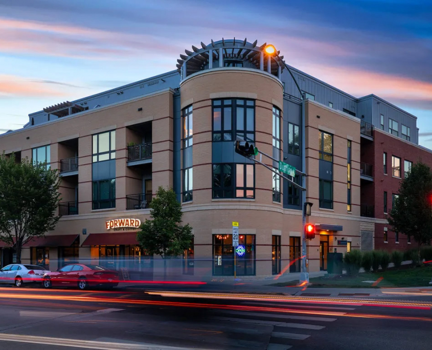 Apartment Building at sunset