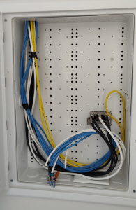 Media panel with cables 