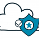 Icon of cloud, shield and checkmark