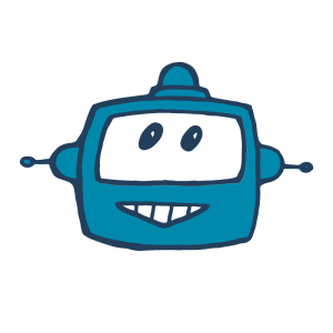 Graphic icon of robot head